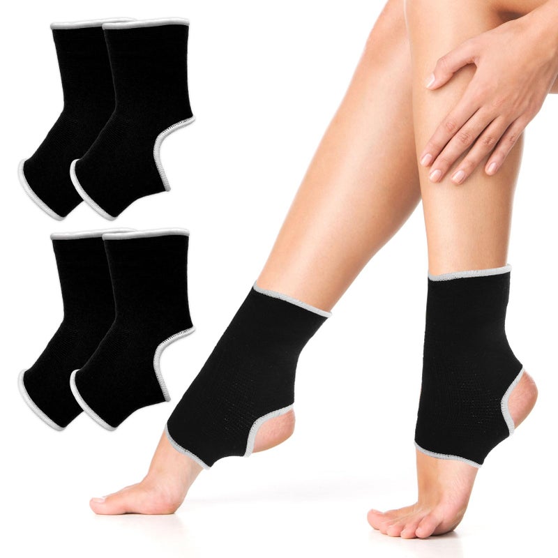 2 Pair Kids Ankle Brace - Breathable Compression Support Sleeves for Running(Sports/Gymnastics),Ankle Support for Sprained Ankle Support Kids,Stabilizes Joints & Prevents Sprains (Ages 7-12,Black)